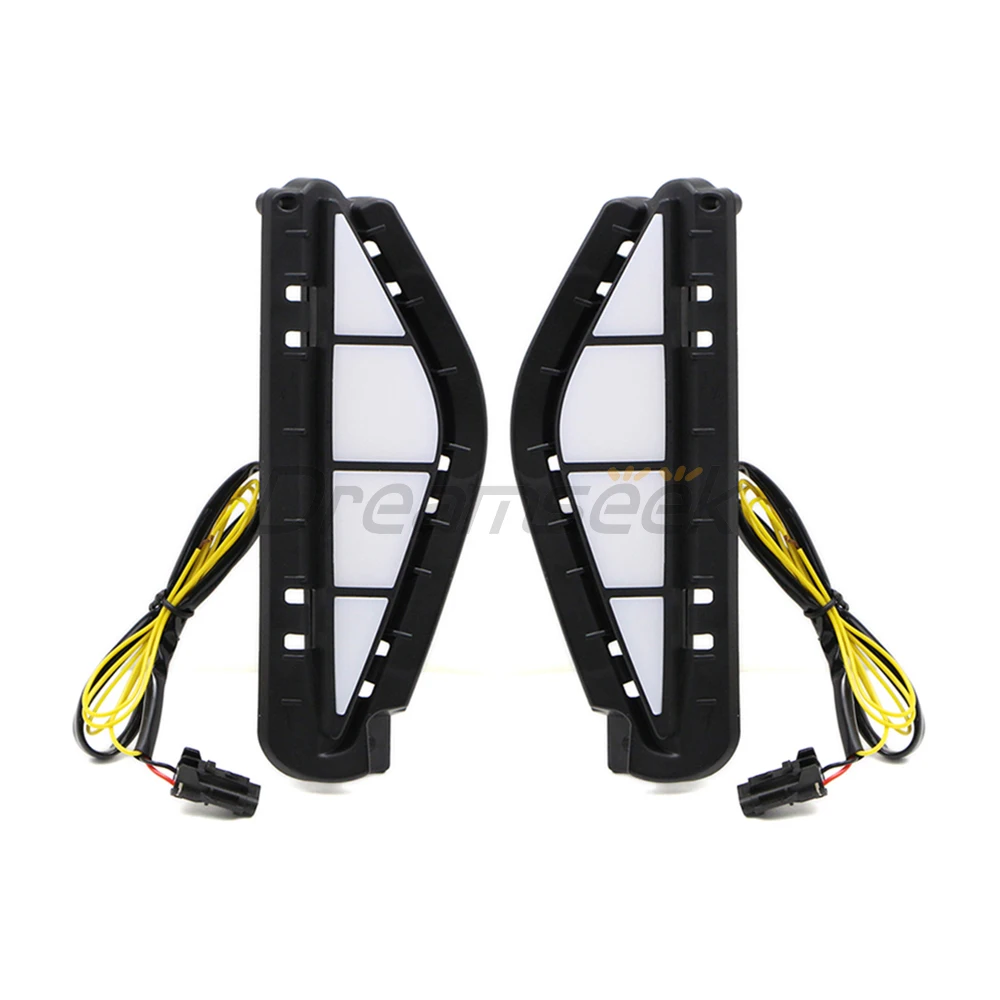 LED DRL Fog Lamp for Hyundai Santa Fe IX45 2021 2022 2023 Daytime Running Light Driving Lamp with Dynamic Sequential Turn Signal