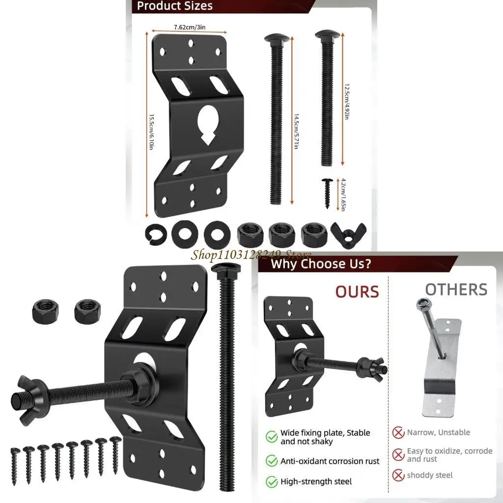 

N5KD Upgrades Enclosed Trailer Spare Tire Wall Bracket Heavy Duty Steel Construction Wide Fixed Plate for enhances Stability