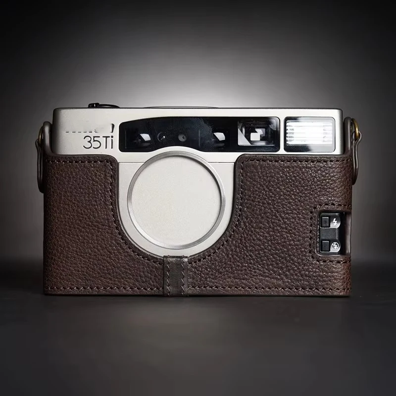 handwork Photo Camera Genuine leather cowhide Bag Body BOX Case For Nikon 28Ti 35Ti body Protective sleeve box base