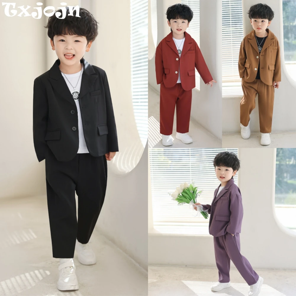 

Four Colors Children's Plus Size Suit Set 2 Pieces Blazer Pants,Comfortable Two Button Kids Suits,Handsome Tuxedo 90-150cm