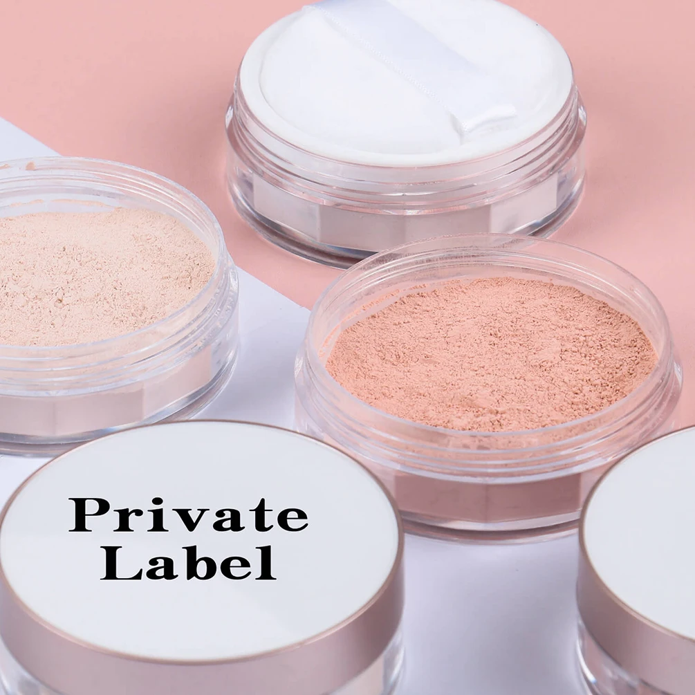 Polvo suelto de 20g con soplo, etiqueta privada, Control de aceite vegano, mate, logotipo personalizado de larga duración, maquillaje iluminador resistente al agua, venta al por mayor