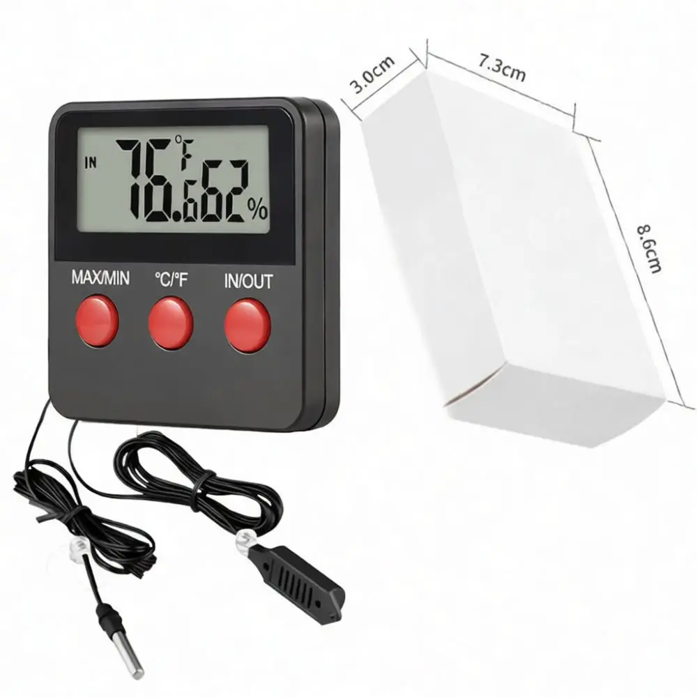 Accurate Digital Hygrometer DTH74 For Reptile Habitat Breeding Box Electronic Humidity Temperature Meter