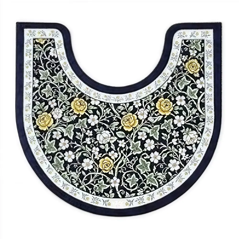 Practical Floral Pattern Toilet U-shaped Mat Absorbent Non-slip Bathroom Floor Rug 40×50CM 50×60CM Quick-dry Bath Mat Household