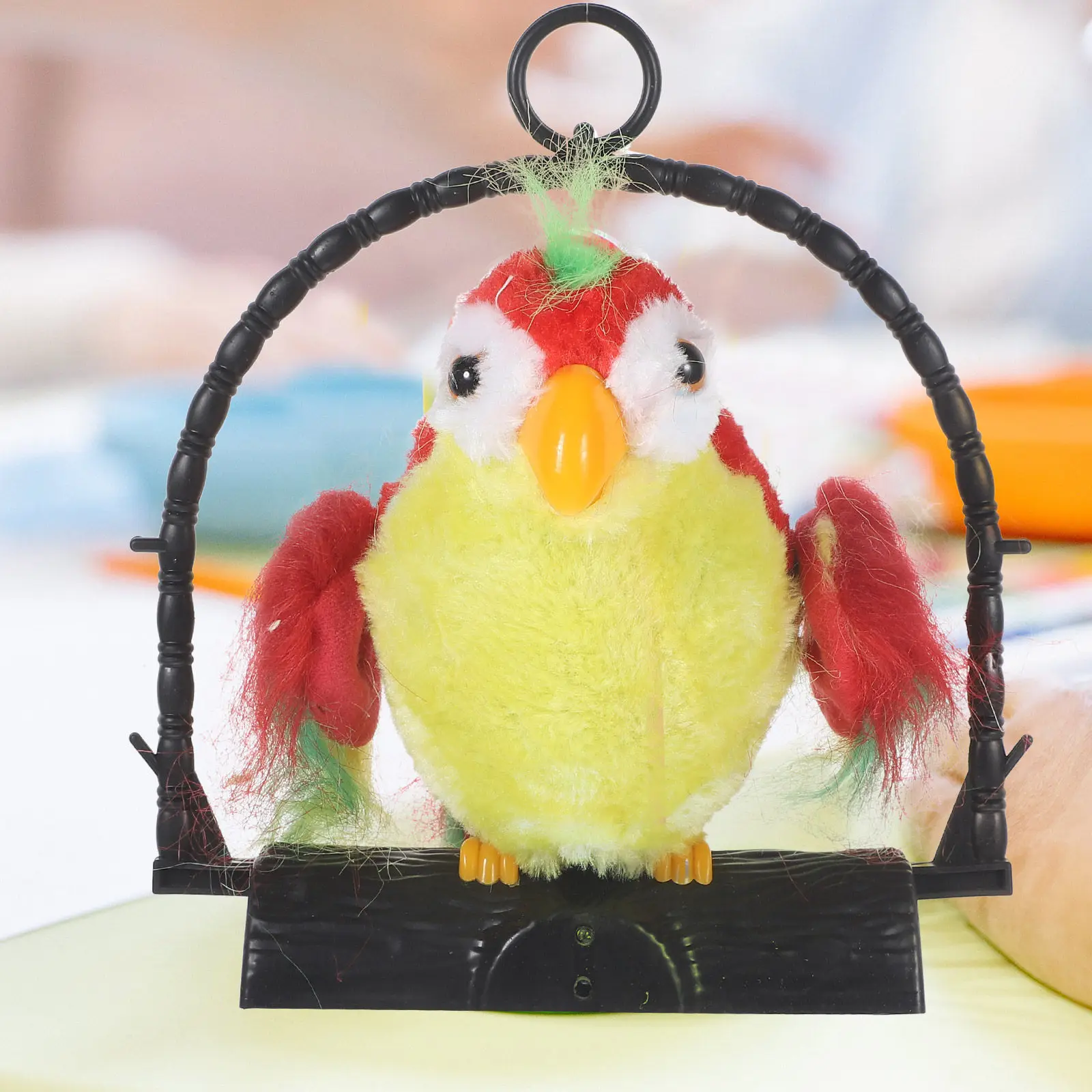 Electric Recording Talking Parrot Red Hanging Decoration Kids Early Educational Learning Mimic Voice Interactive Recorder