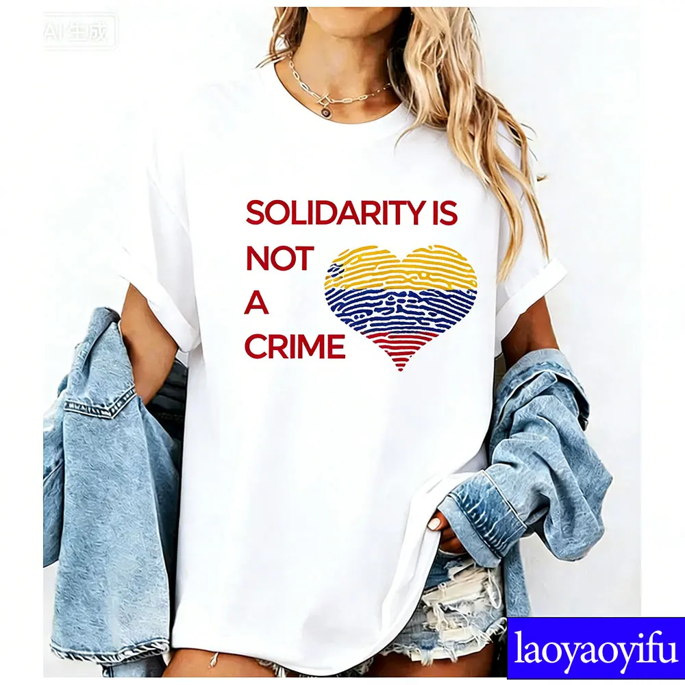 Solidarity Is Not A Crime Venezuela Shirt Venezuela Flag Heart Shirt Latin America Tee Y2k Top Harajuku Graphic T Shirts Cotton