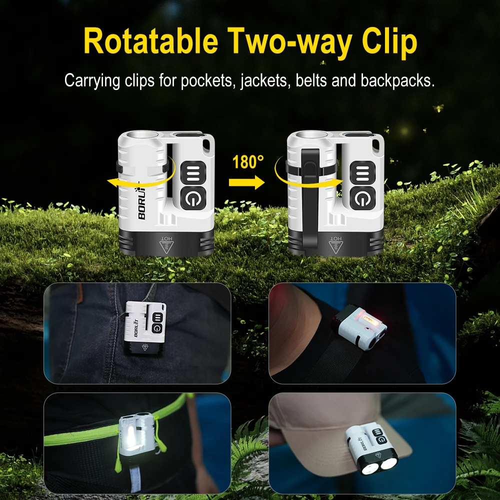 Imagem -04 - Boruit-recarregável Lanterna Led Keychain Super Bright Portátil Mini Tocha Luz de Trabalho Camping Sst20 1600lm u6