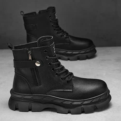 CYYTL Black Mens Boots Winter Casual Shoes Ankle Leather Chelsea Cowboy Tactical Hiking Outdoor Designer Luxury Sneakers Tennis