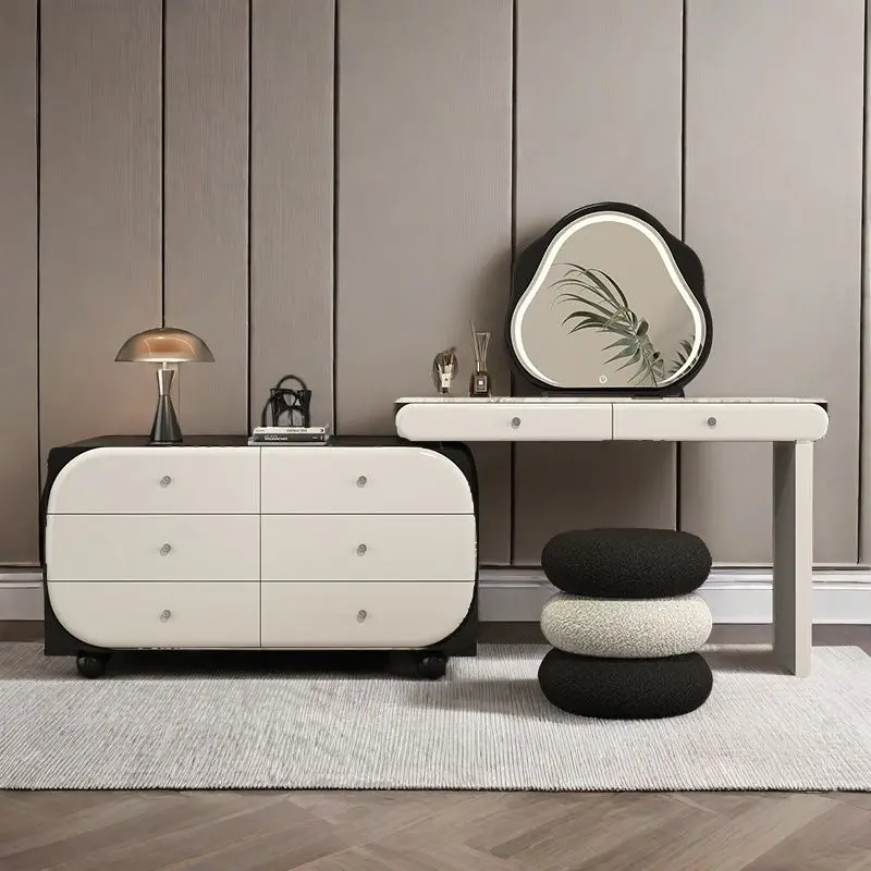 Professional Wood Vanity Table Simple Decoration White Mirror Vanity Table Bedroom Cabinet Coiffeuse De Chambre Furniture