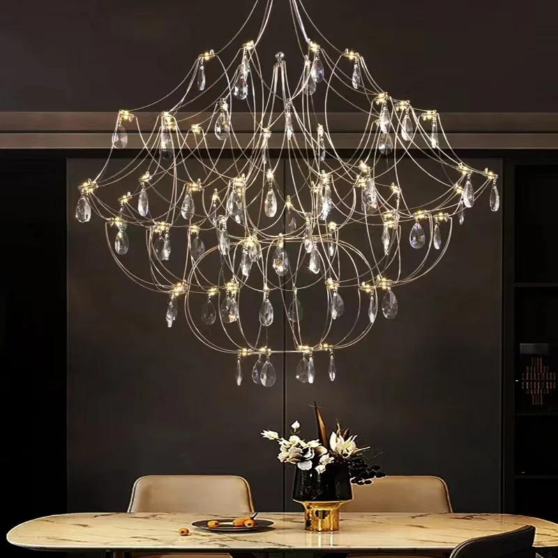 Retro Design Fashion New Style Firefly Crystal Chandelier Suitable for Living Room Villa Hotel Indoor Glossy Lighting Fixture