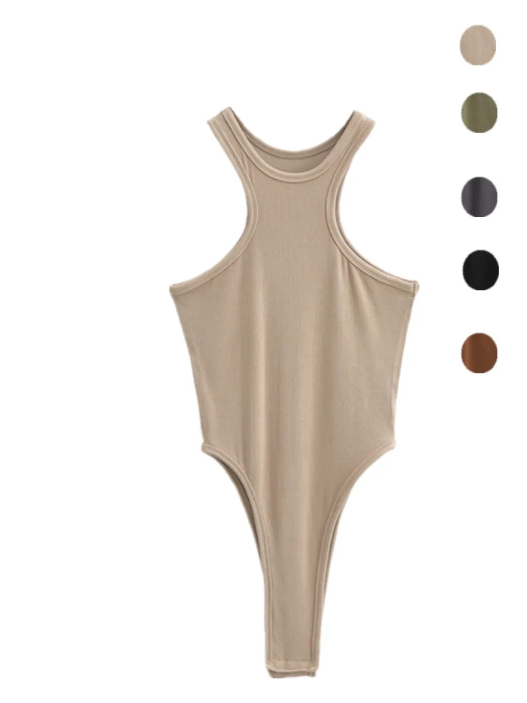 

American Sle Sexy oulder Slim Fit Vest Tight Slim Svel Color Basic Boting Jumpsuit Street Sle