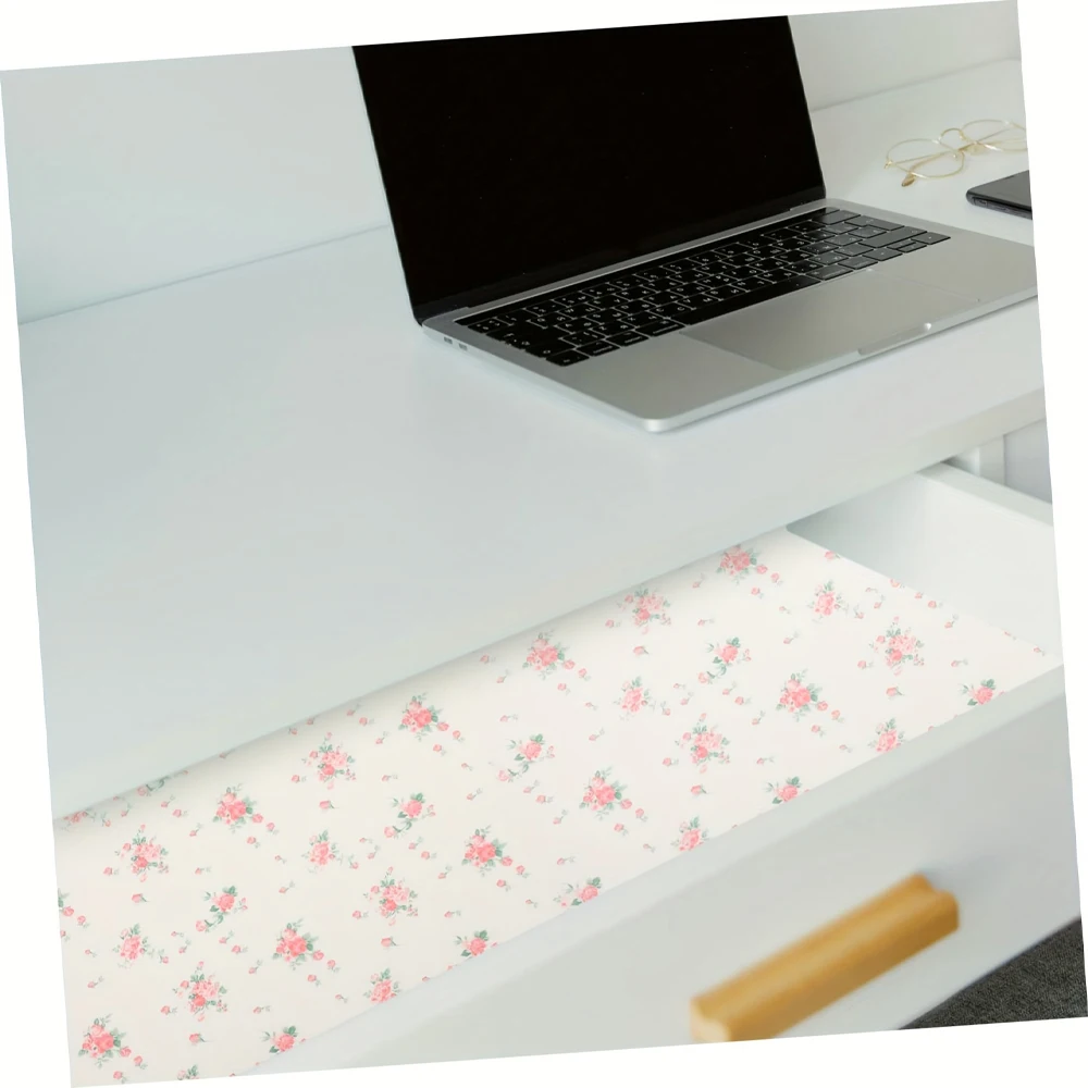 1pc Foundation Rose Pattern Shelf Liner,Durable Organization Liners,Non Adhesive Easiest Install Mat,Cuttable and Dust-proof Pad