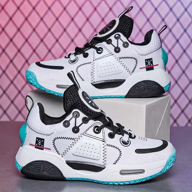 Kids Boys Basketball Shoes 2023 Athletic Running Sports Shoes Tennis Casual Lace Up Children Boys Sneakers