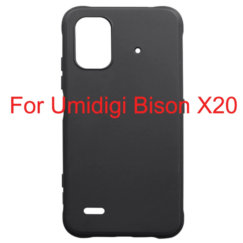 Black Matte Guard On For Umidigi Bison X20 Soft TPU Phone Case for BisonX20 Back Cover Shell Silicone Protective Coque Shield