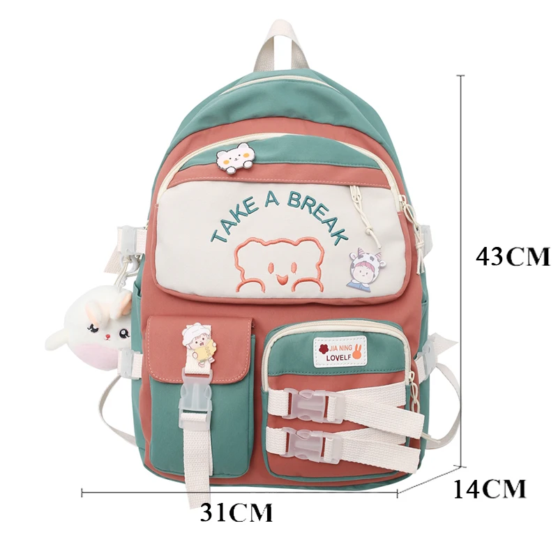 Kawaii Cotton Bookbag per adolescente zaino donna Fashion Travel Mochila Girls Cute Schoolbag Leisure Student zaino