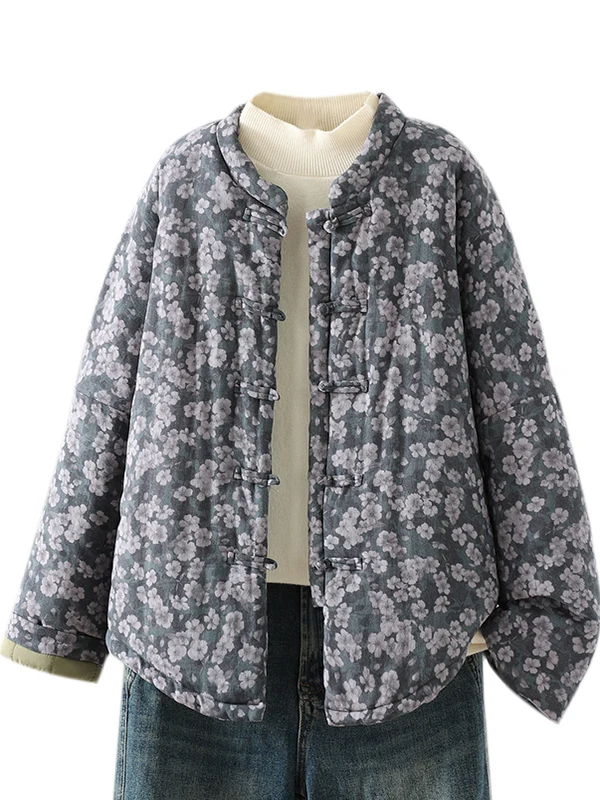 Thiened القطن Jaet ريترو Hanfu Sle العلامة التجارية الكبيرة القماش القديم زن القطن الكتان شتاء جديد وصول المرأة معطف Faion #5