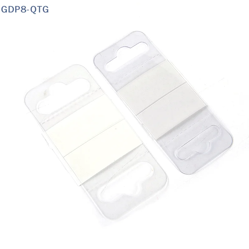 New 100pcs PVC Slot Hole Adhesive Hang Tags Hook Merchandise Box Bag Hangers Display