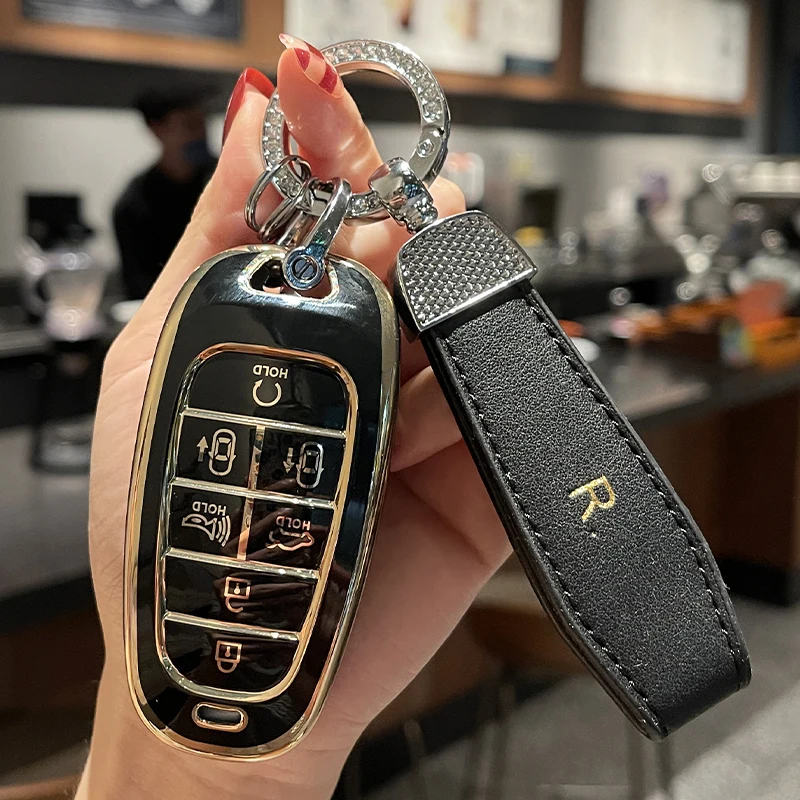 Tpu Car Key Case Cover for Hyundai Sonata Limited Santa Cruz Tuscan Limited 2022 Santa Fe Tucson Palisade Calligraphy Grandeur