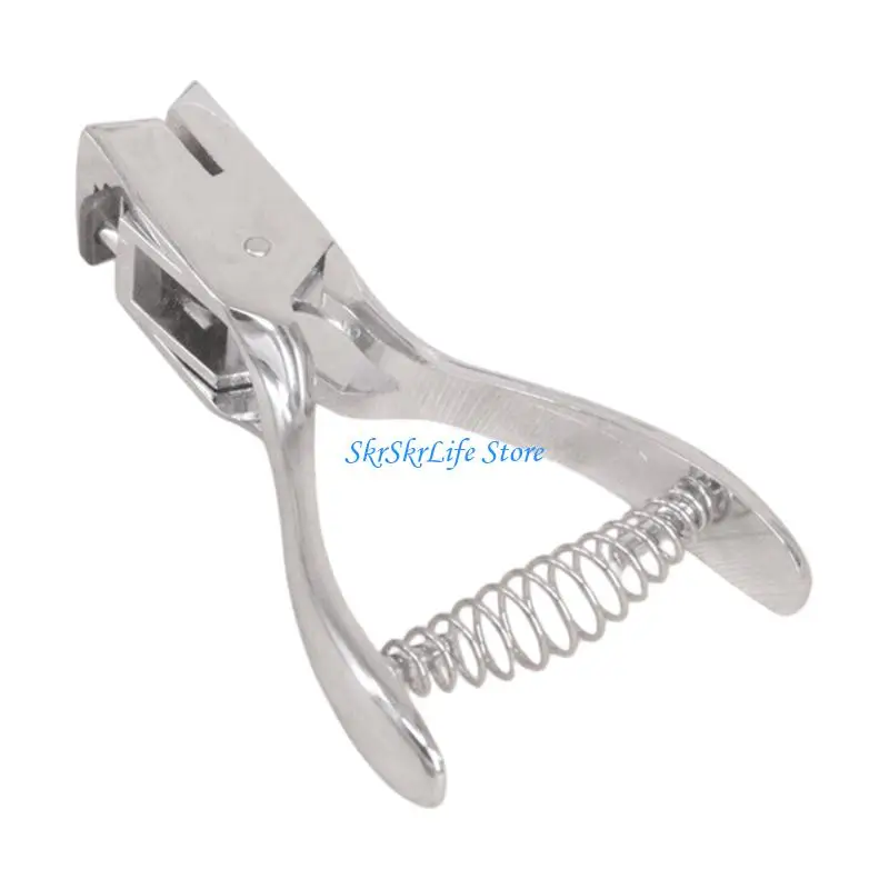 E65E Professional Oval Hole Puncher 8 Sheets Capacity Heavy Duty Alloy Punching Pliers For Paper PVC Laminated Film Document