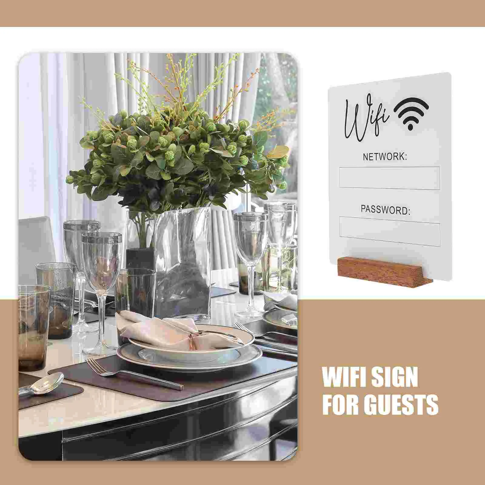 The Sign Wireless Wifi Password Network Username 2200X1600X200CM Acrílico para Board Hotel