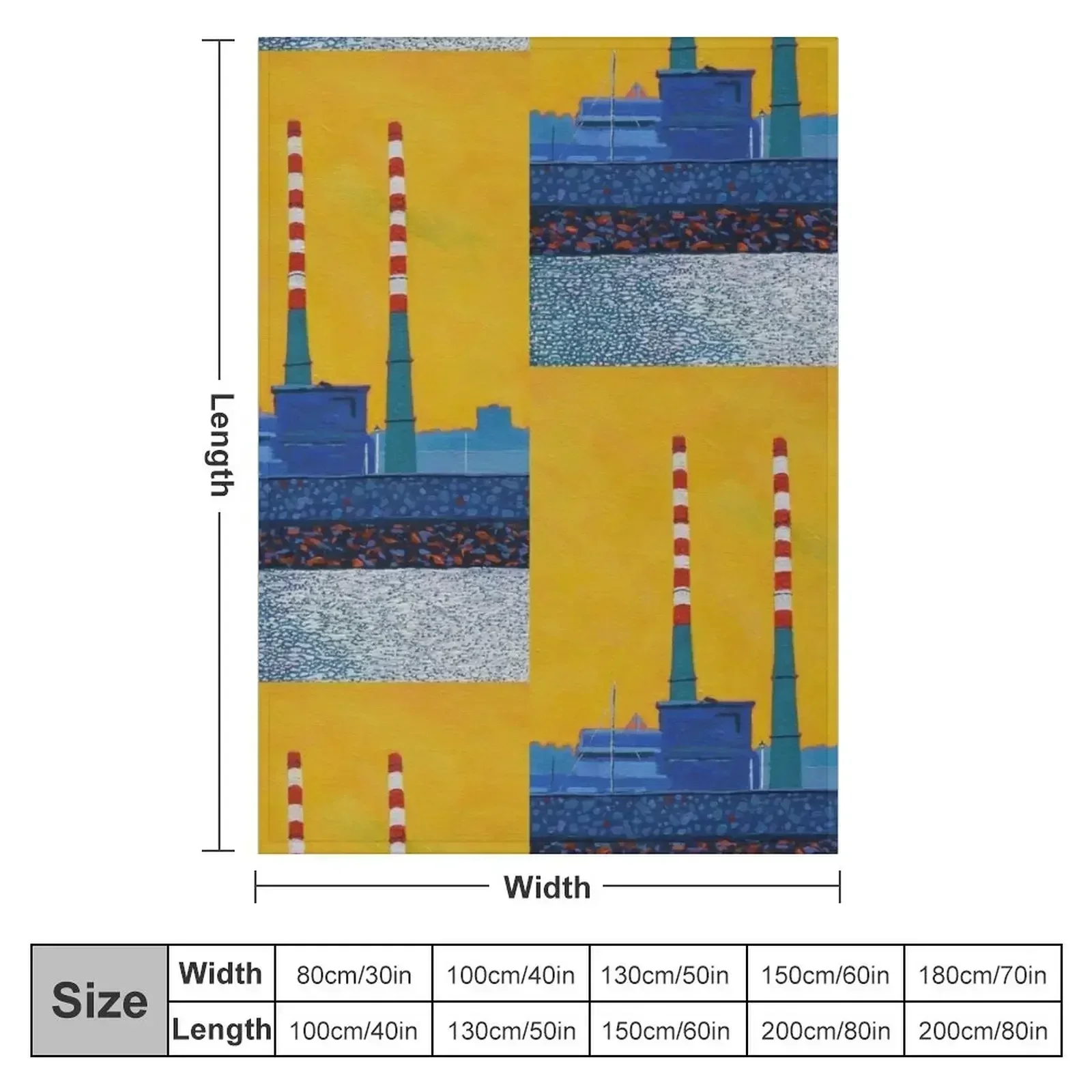 The Poolbeg Chimneys (Dublin, Ireland) Throw Blanket couch cozy soft plush fuzzy picnic outdoor blanket