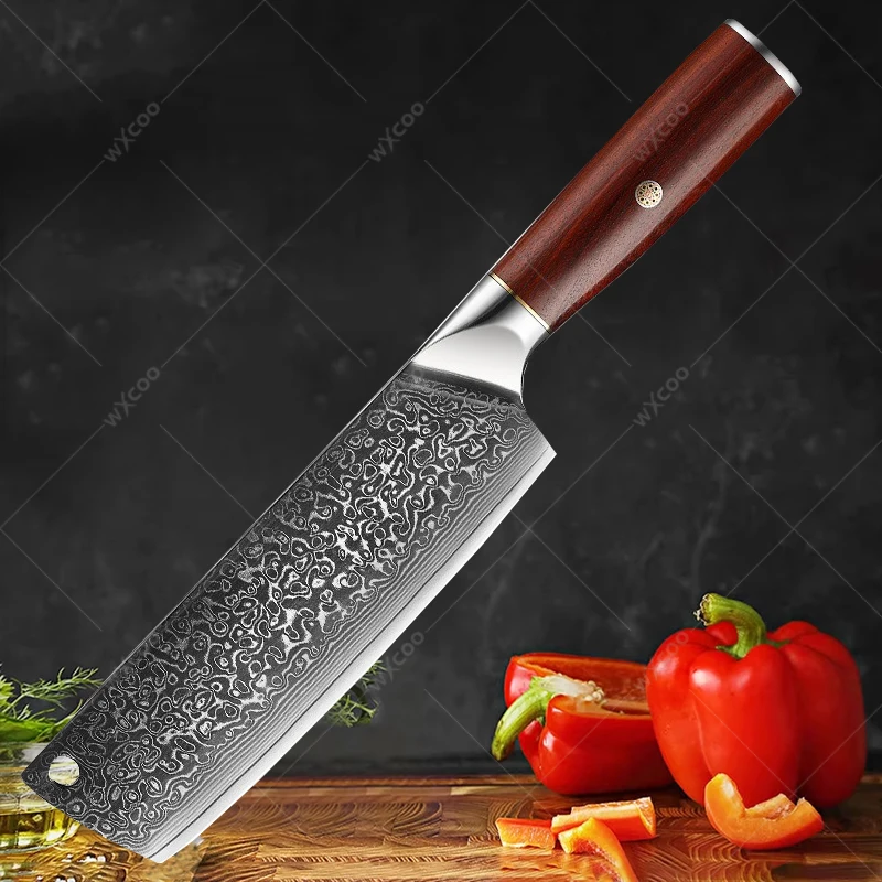 

67-layer Damascus Steel Kitchen Knife Household Slicing Knife High Hardness Sharp Kitchen Meat Cleaver Professional Chef Knife