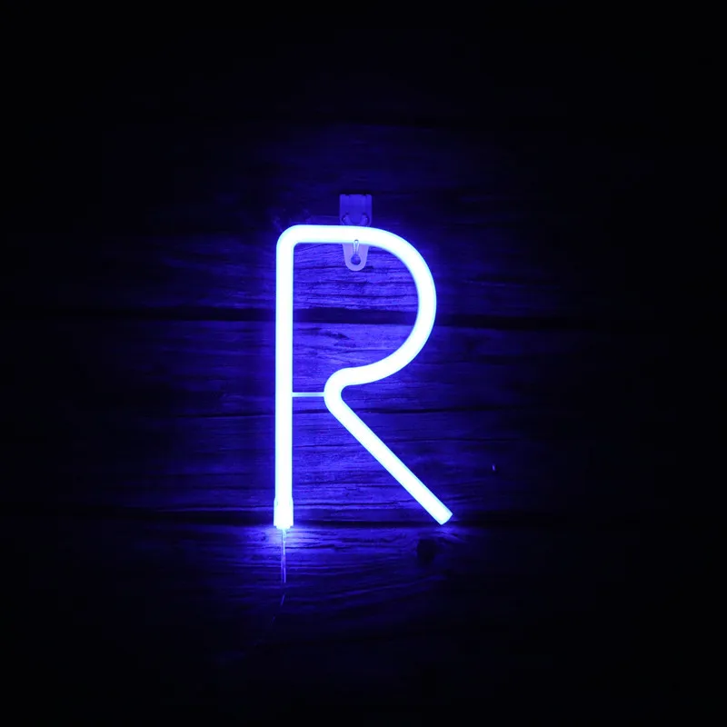 Romantic Letter LED Light, Decorative Neon Sign, Advertising Logo Party, Wedding Home Decor, A-Z 0-9 Blue Letter Night Lights