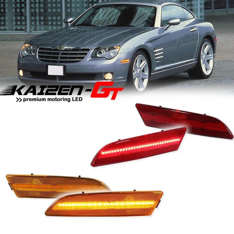 Feux de position latéraux avant/arrière à LED ambre/blanc/rouge pour pare-chocs de voiture Chrysler Crossfire 2004-2008, éclairage de garde-boue