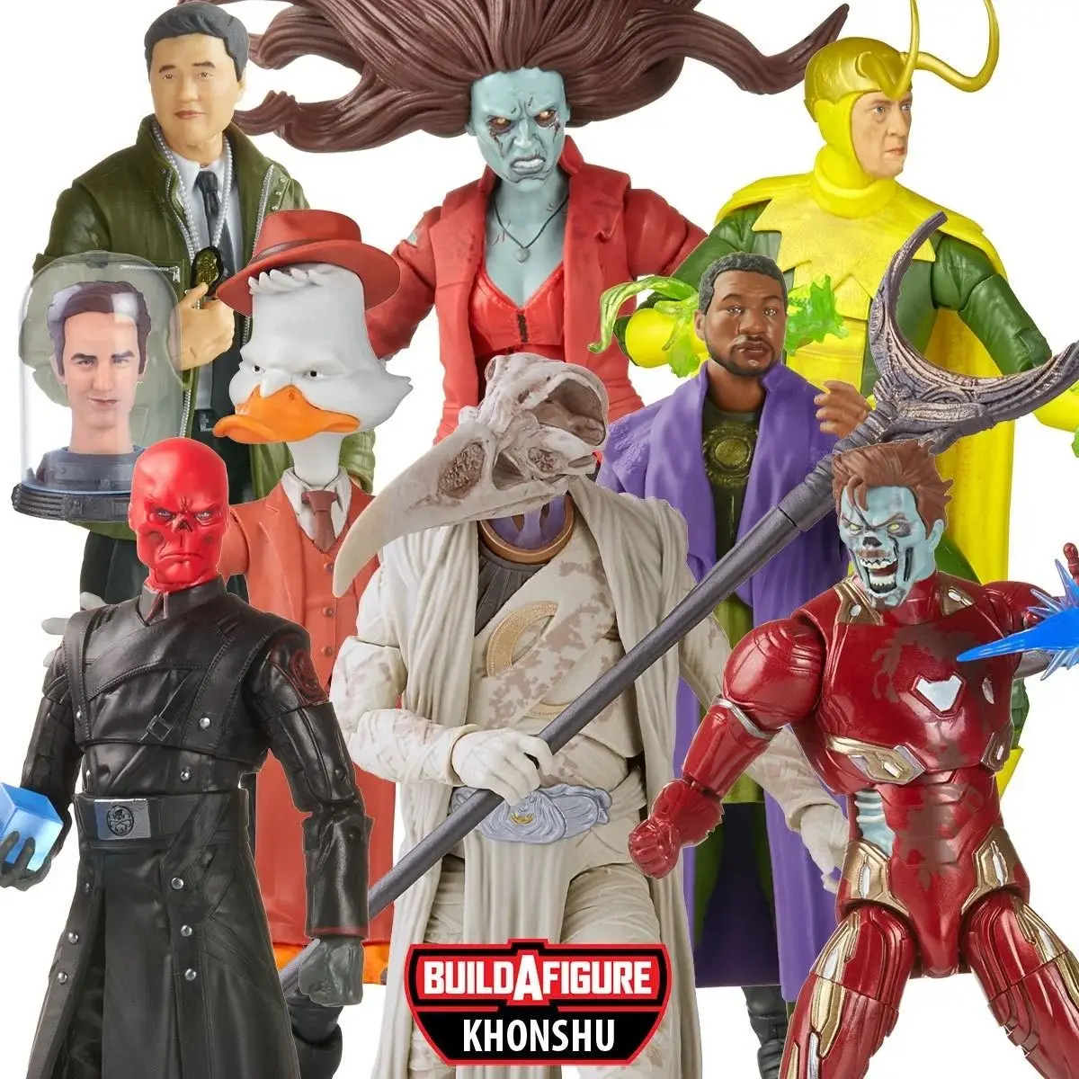 Marvel Legends Zombie Scarlet Witch Iron Man Loki He-Who Remains Red Skull Howard Duck Khonshu BAF Wave 6