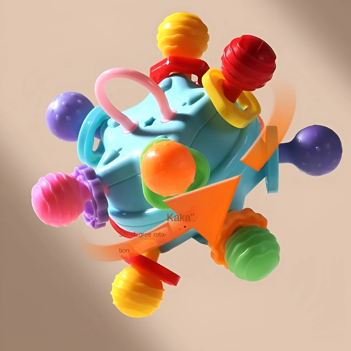 Star Grip Ball Rattle Tooth Glue Toy Can Rotate Pronunciation Manhattan ball grip Baby bite touch ball Manhattan Atomic ball