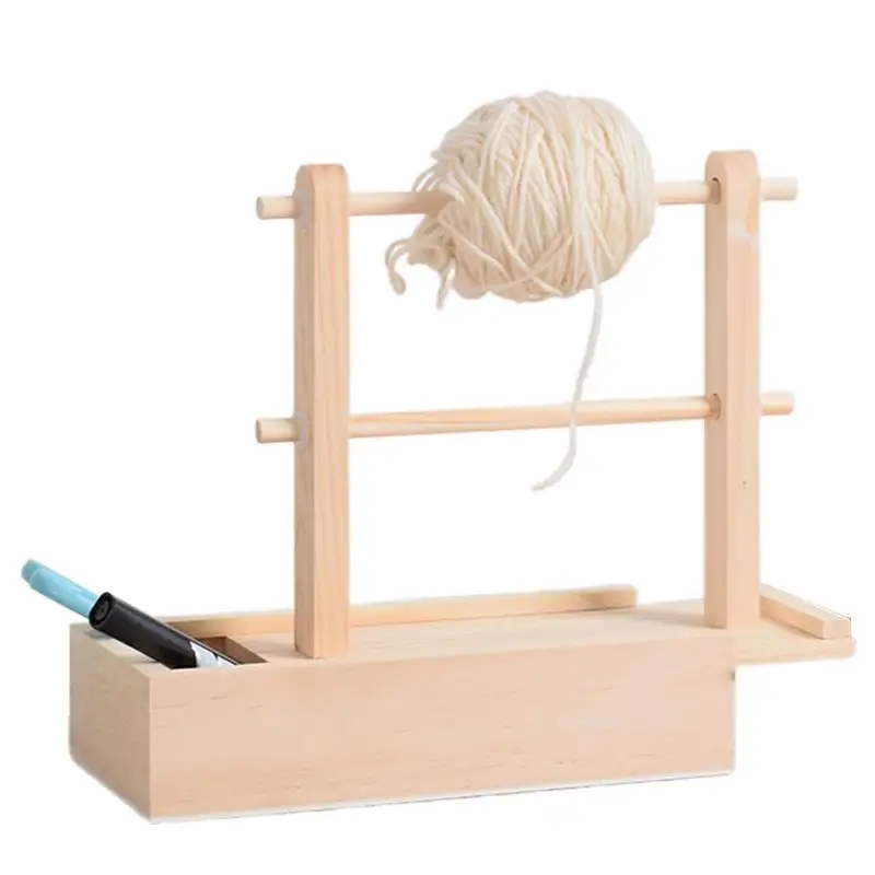 

Yarn Holder Spinner Wooden Yarn Holder Spinner For Crocheting Yarn Holder Stand Yarn Ball Holder Crafted With Storage Box For