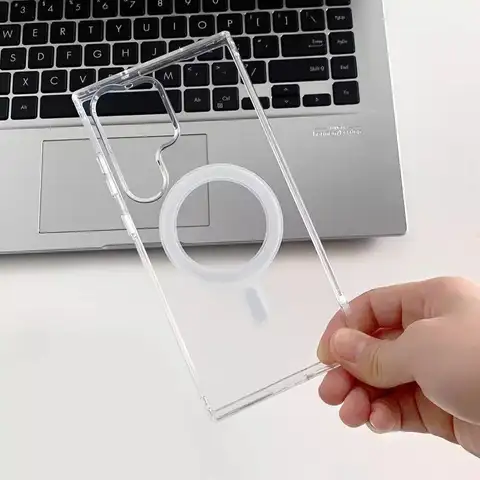 Clear For Magsafe Acrylic Case For Samsung S26 S25 Edge Plus Ultra S24 S23 Plus FE A17 A07 A56 A36 A26 A16 A55 Magnetic Cover