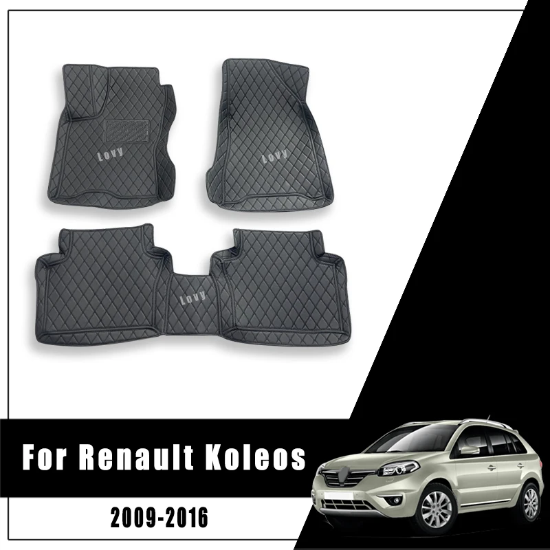 For Renault Koleos 2016 2015 2014 2013 2012 2011 2010 2009 2008 Car Floor Mats Custom Fit Leather Rugs Dash Carpets Auto Styling