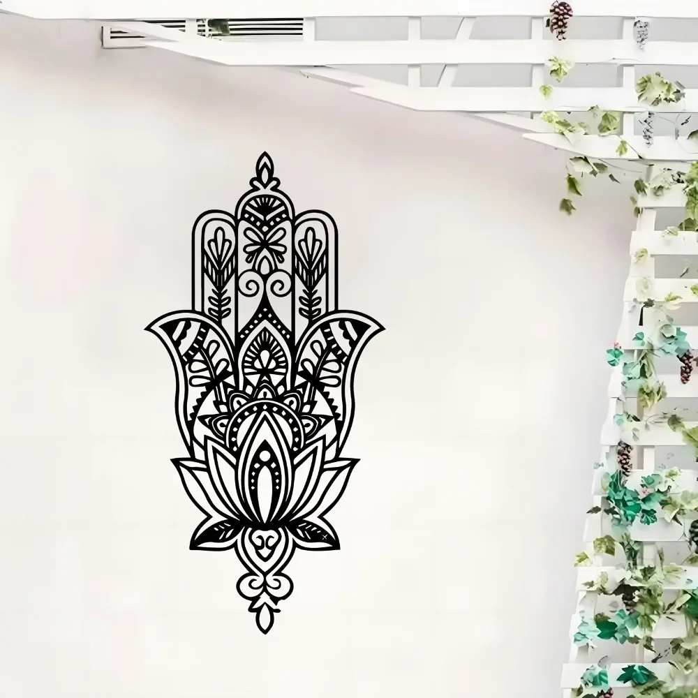CIFBUY Hamsa Hand Evil Eye Metal Wall Art, Boho Rust‑Proof Iron Spiritual Hanging Decor, Indoor‑Outdoor Ornament