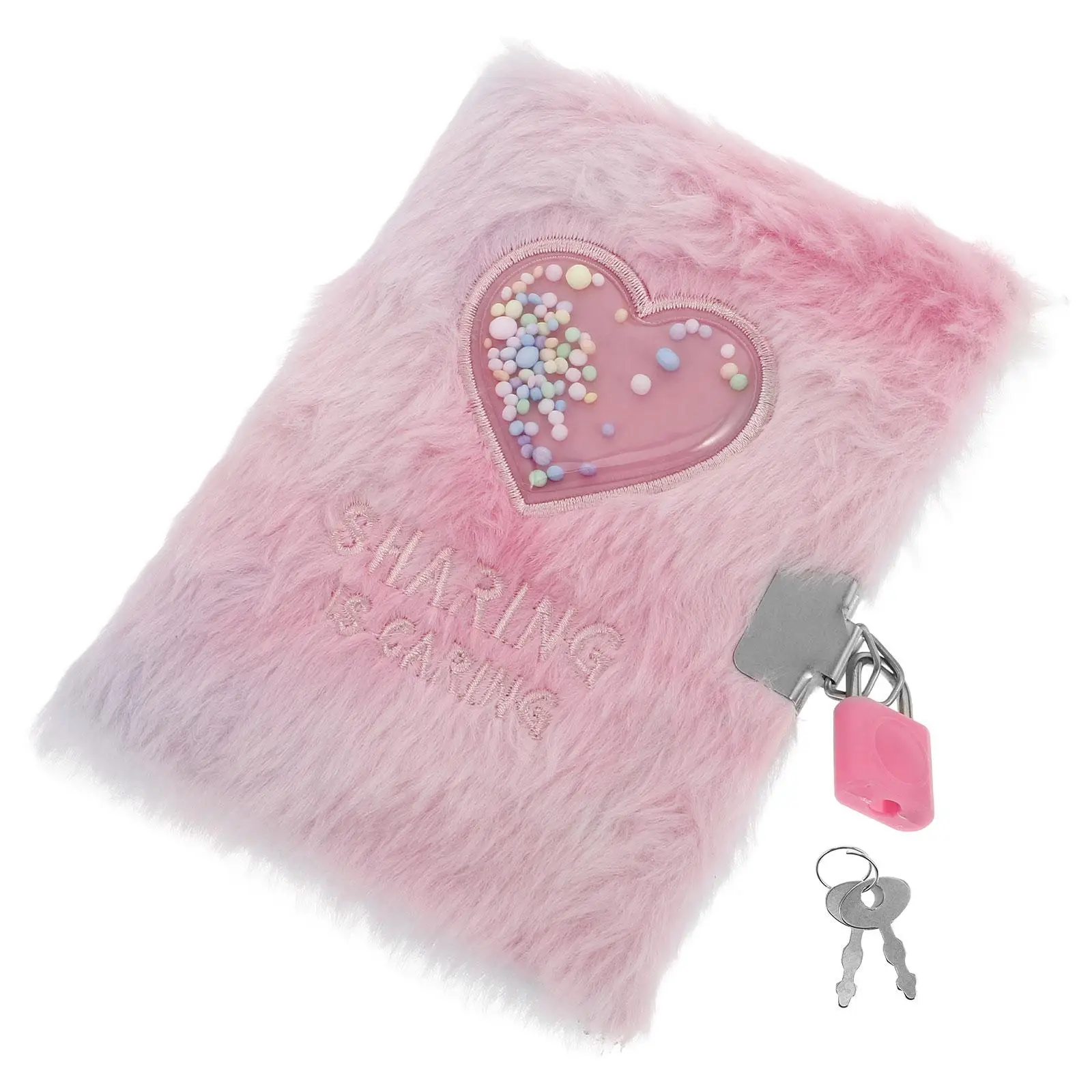 

Cartoon Diary Size Lockable Notebook Heart Pattern Girls Furry Diary Secret Journal School Supplies Kids Notebook