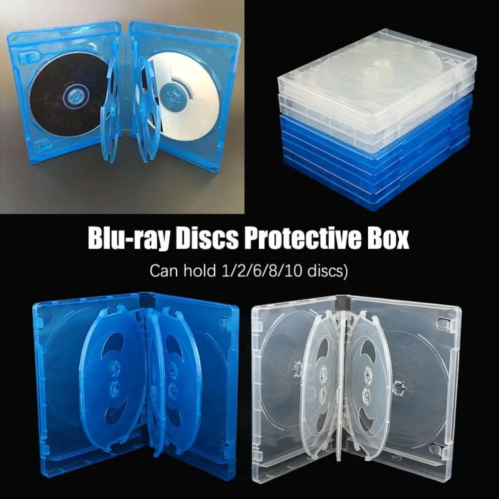 Practical Plastic CD Case 10 Discs Capacity Random Hole Design CD Storage Box Discs Storage Bracket Box Office Storage