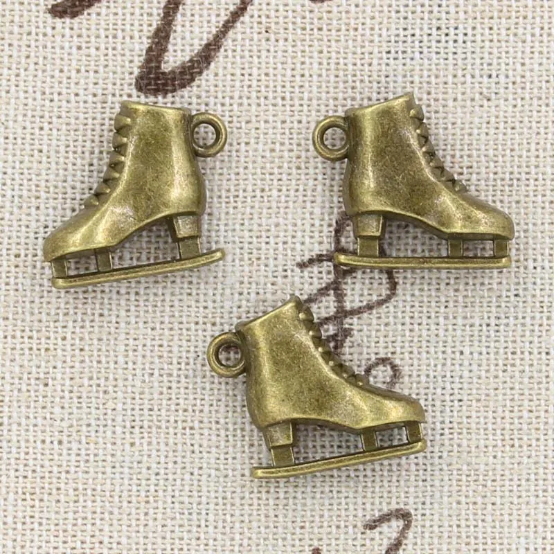 8pcs Charms Roller Skates Ski Boots 21x18x6mm Antique Bronze Silver Color Pendants DIY Making Findings Handmade Tibetan Jewelry