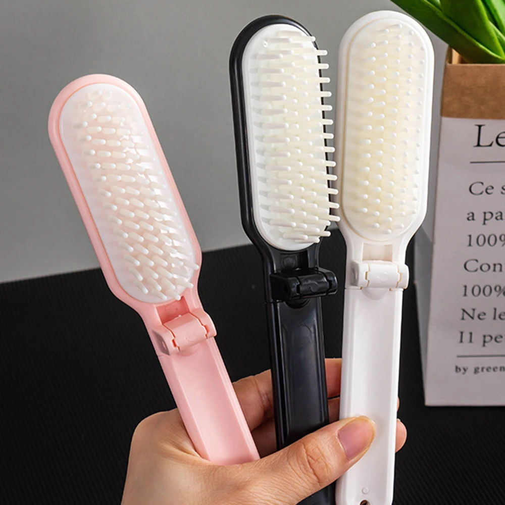 1pc Foldable Hair Comb Portable Travel Hair Comb Anti-Static Detangling Head Massager Brush Hair Styling Tool For Outdoor Travel