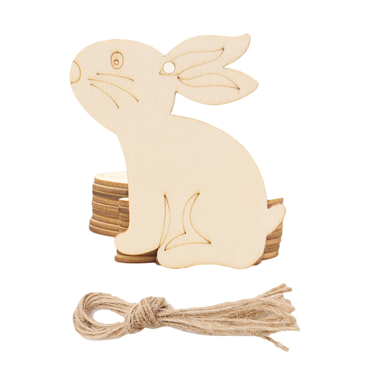 

10 PCS Eggs Rustic Decor Bunnies for Crafting Wooden Thickness Bunny Slice Ornament Painting Hanging