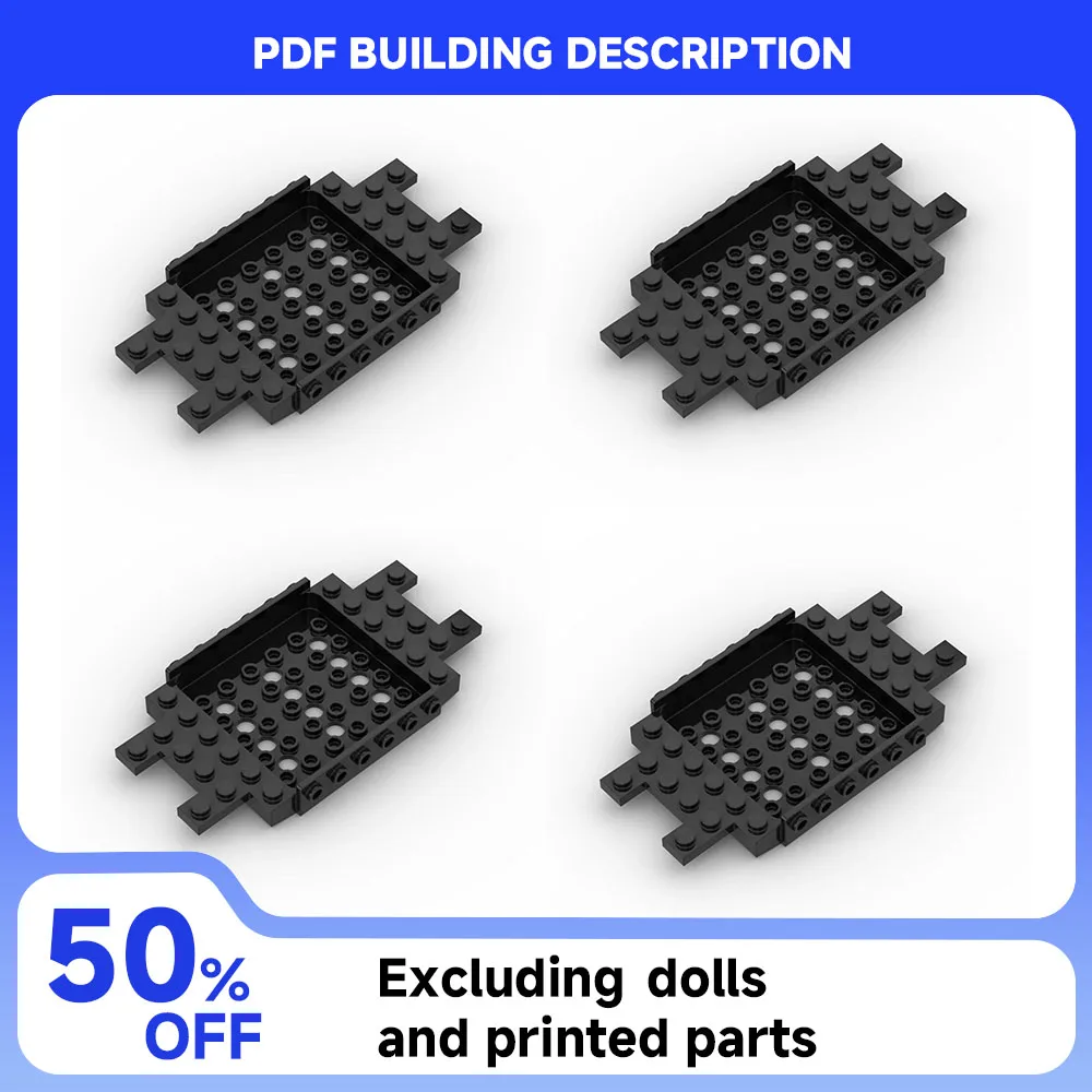 

1 шт., строительные блоки, технология сборки, частица 3385, основание автомобиля 6x12x1 с вырезами 1x2 на концах, часть игрушки для детей, подарки