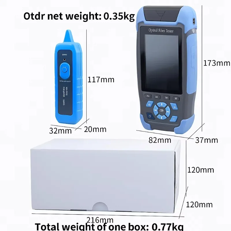 Mini testador de fibra óptica otdr nk3200d, conector sc/upc de 60km com mapa de eventos vfl ols opm, teste de cabo rj45
