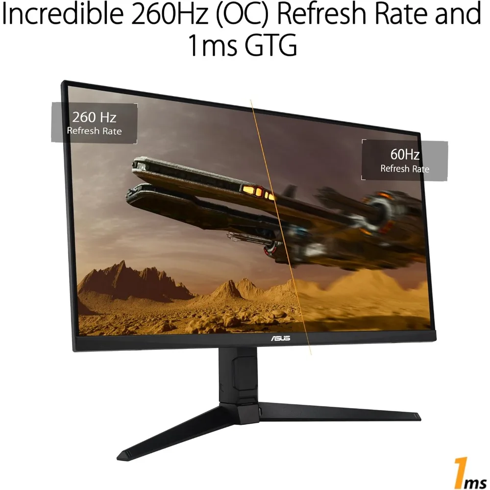 TUF-Monitor para jogos, IPS rápido, Movimento extremamente baixo, Sincronização de desfocagem, 1440P, QHD 2560x1440, 260Hz, 1ms, 27 ", VG27AQML1A