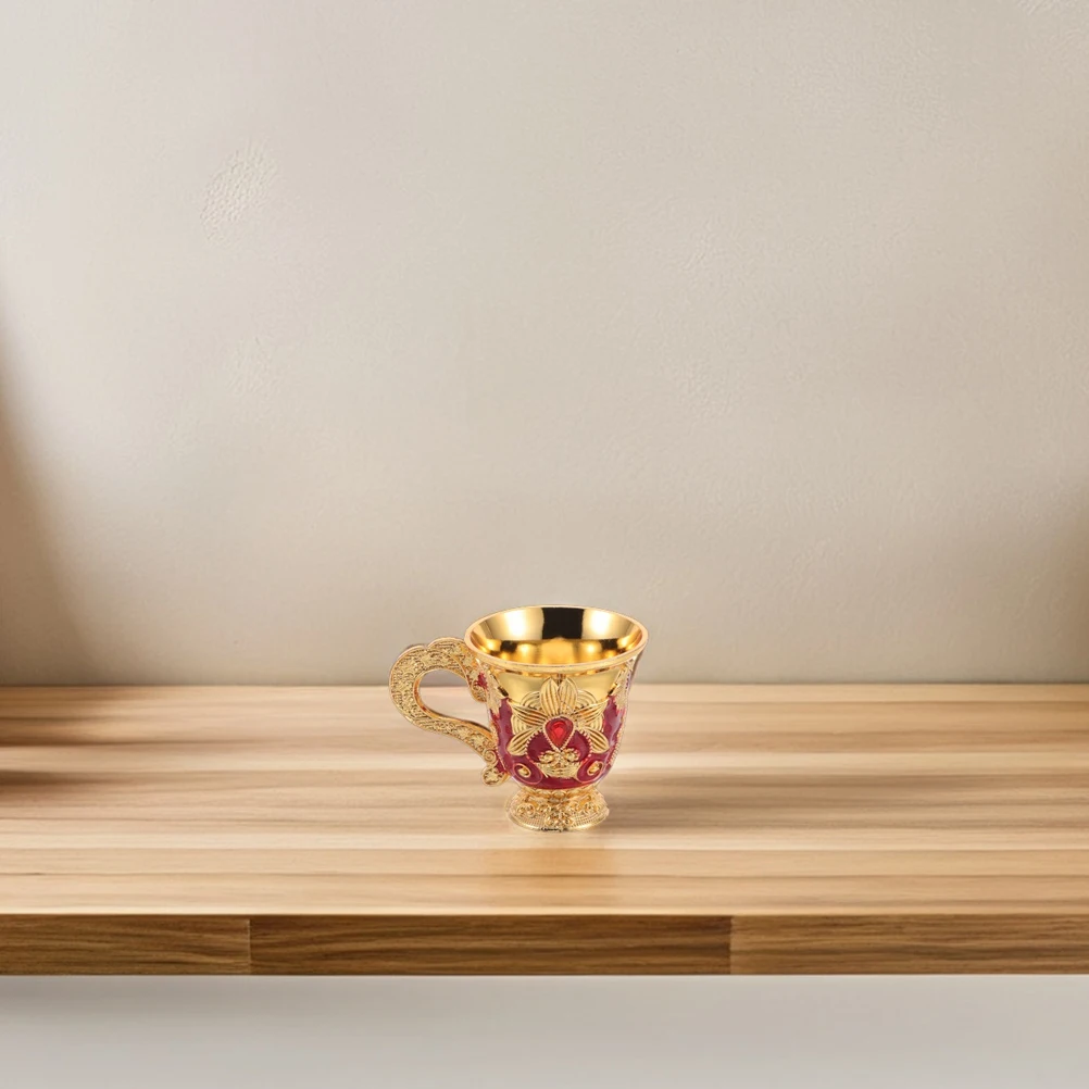 

2Pcs Vintage Zinc Alloy Chalice Cup Embossed Flower Pattern for Party Banquet Home Office Decorative Goblet Chalice Cup