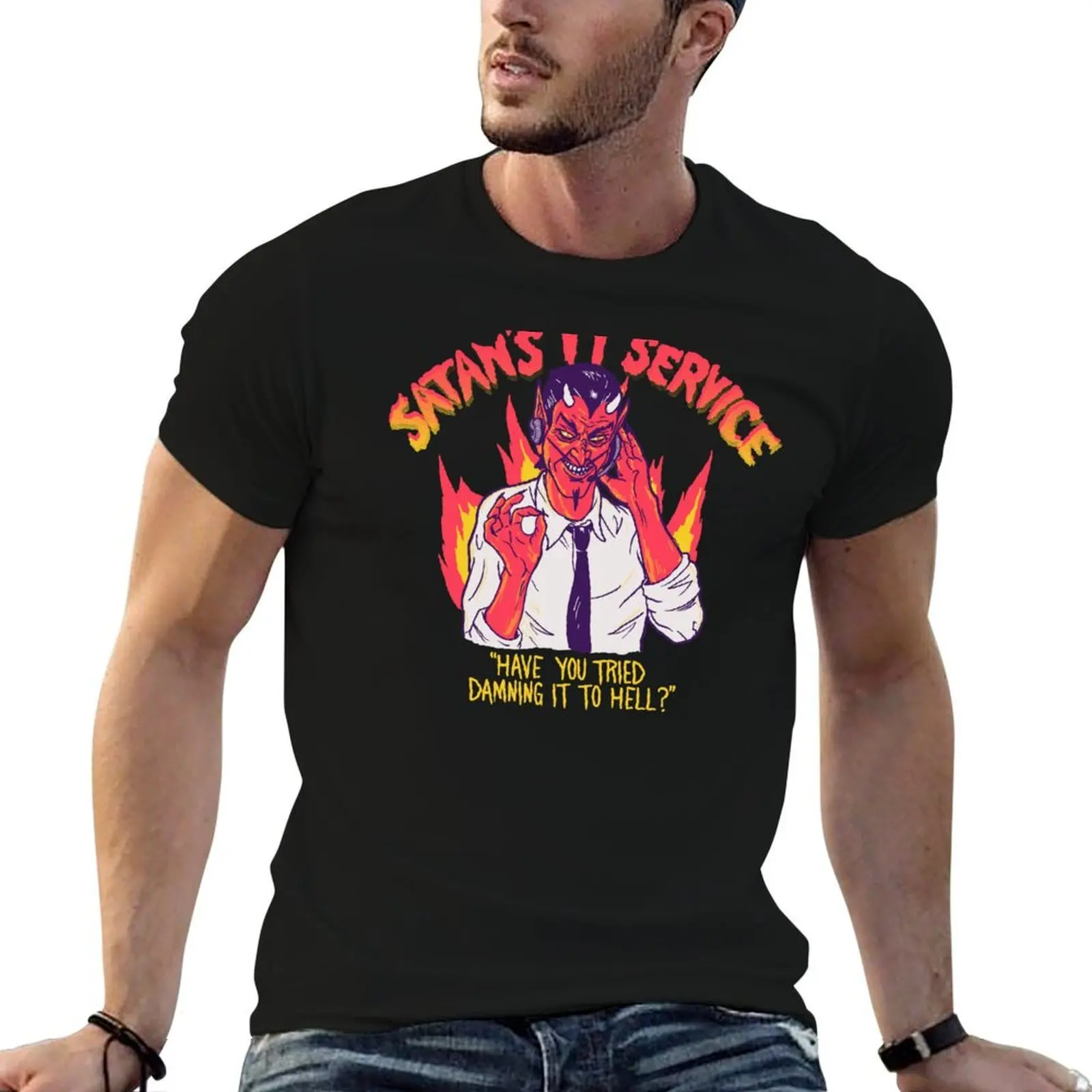 

Satan's IT Service T-Shirt cotton t shirts high quality t shirt personalised cotton t shirts man 100% T-shirt