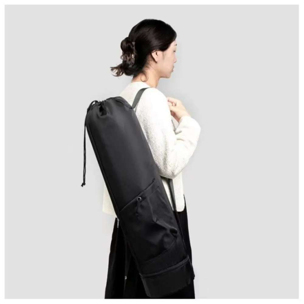 Large Capacity Exercise Yoga Mat Bag Waterproof Full-Zip Canvas Sports Mat Bag Multifunction Storage Bag Carrier Knapsack