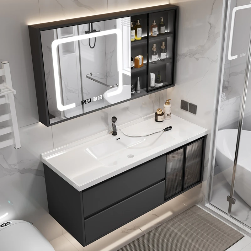 Shelves Faucet Glass Bathroom Cabinet Locker Closet Floor Lithops Bathroom Cabinet Storage Home Furniture DQ