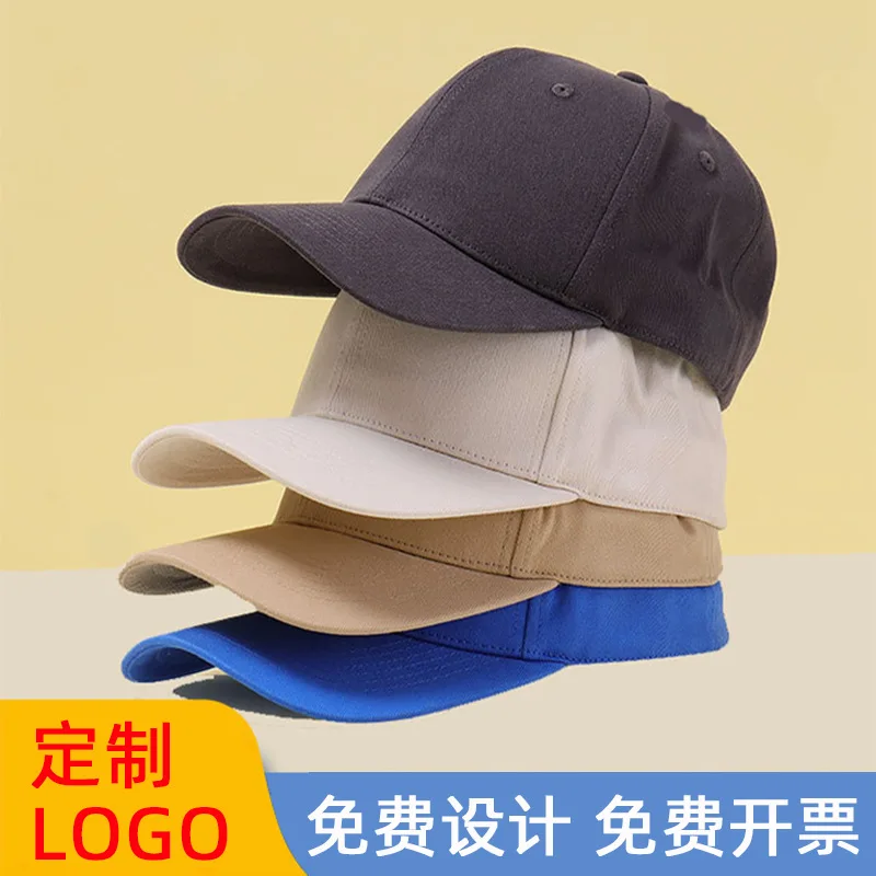 Custom Logo Embroidery Printing 100% Pure Cotton Baseball Caps For Adults Kids Uv Protection Sun Shade Casual Outdoor Adjustable