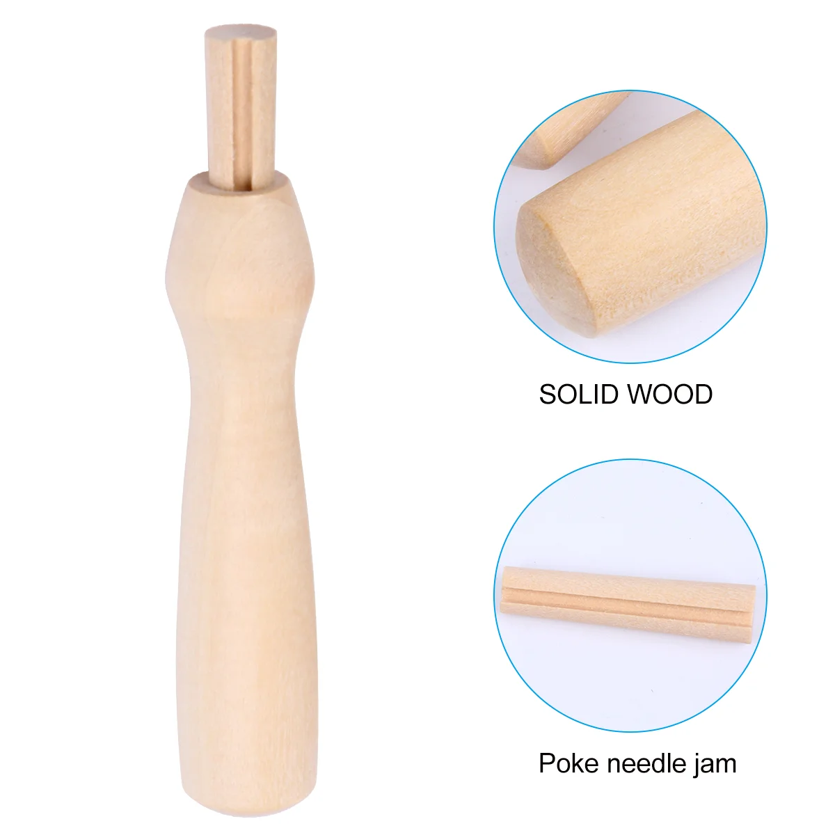 

5 PCS Rolling Pins Wooden Handle Handles Wool Felt Poking Needle Felting Kit Starter Punch