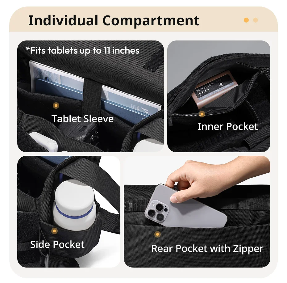 Ulanzi bc08 Schulter tasche Fotografie Umhängetasche für Stativ spiegellose Kamera Smartphone Tablet wasserdichte Tasche – Detail 3
