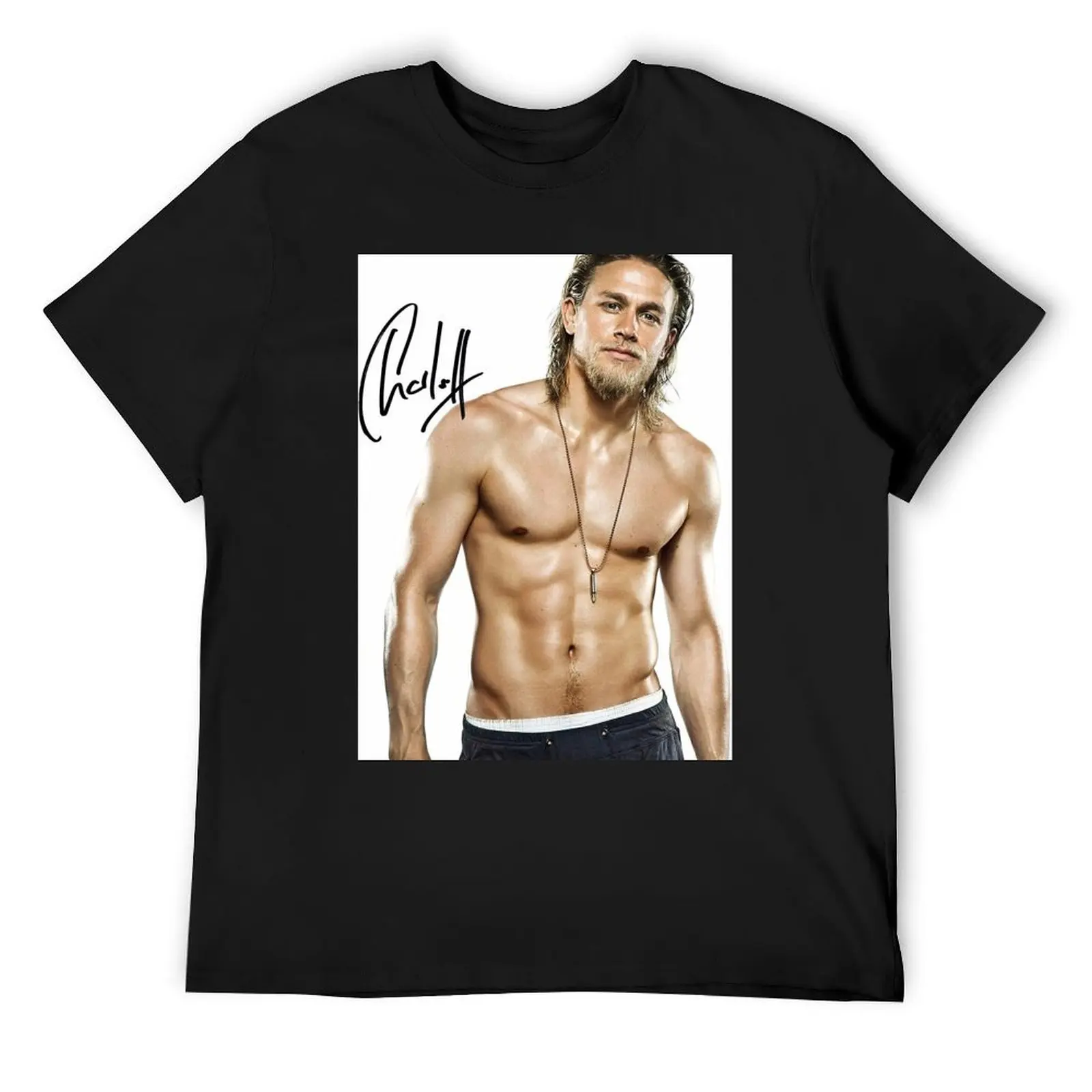 Charlie Hunnam autograph T-Shirt anime stuff graphic shirts workout shirts for men