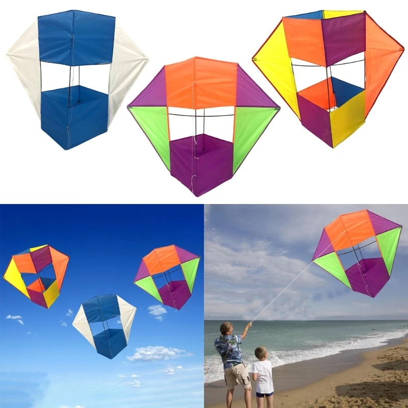 Colorful Cube Box Shape Kite Suitable for Flying for Kids Beginners Stereo Kite